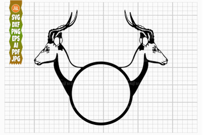 Deer Split Monogram, Deer Head Svg, Hunting Svg
