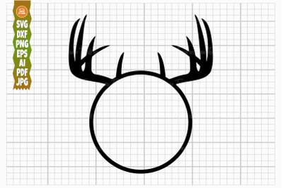 Deer Antlers SVG PNG DXF, Split Monogram Svg