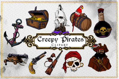 Creepy Pirates BUNDLE, pirates clipart