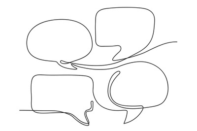 One line dialog. Talk messages, continuous line conversation and four