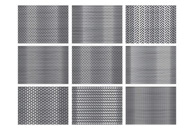 Perforated steel. Grill texture, stainless steel plate with perforatio