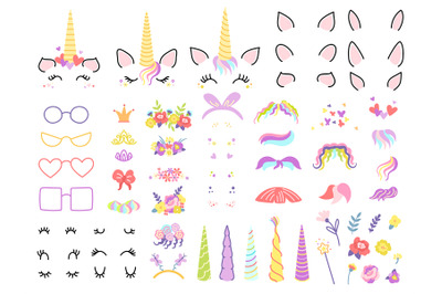 Unicorn designer. Create your own unicorns with magic horns&2C; rainbow h