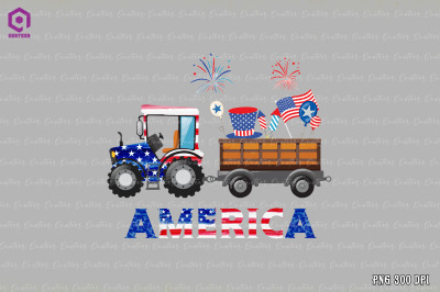 Tractor Carrying Fireworks 4th of July