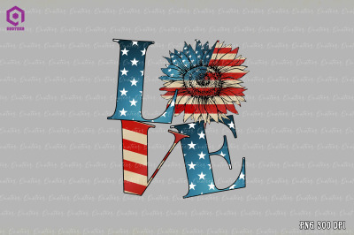 LOVE Sublimation 4th of July