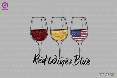 Red Wine &amp;amp; Blue 4th of July Sublimation