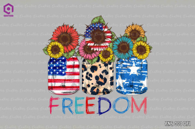 FREEDOM Patriotic Sunflower Sublimation