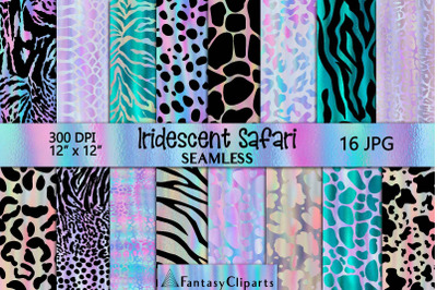 Iridescent Safari Animal Print Seamless Digital Paper