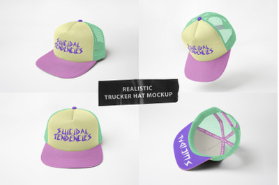 Realistic Trucker Hat Mockup