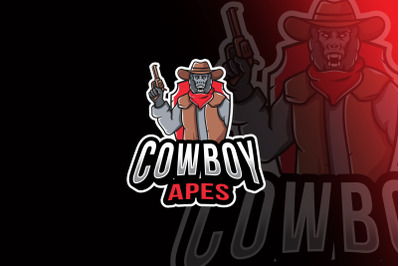 Cowboy Apes Esport Logo Template