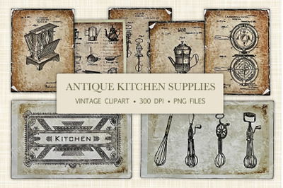 Antique Kitchen Supplies Clip Art