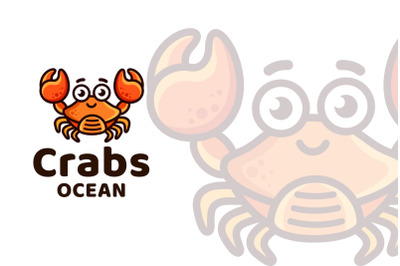 Crabs Ocean Kids Cute Logo Template