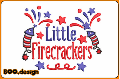 4th Of July Little Firecrackers Embroidery