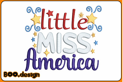 Little Miss America Embroidery