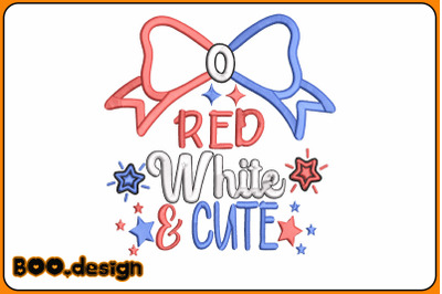 Red White Cute Embroidery