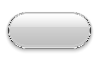 Oval button template. Glossy reflection white mockup