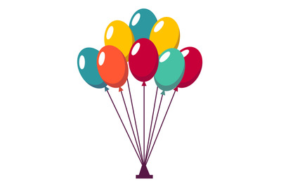 Bunch of balloons. Child party symbol. Celebration sign