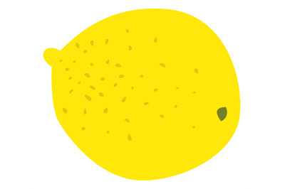 Yellow citrus icon. Hand drawn lemon fruit