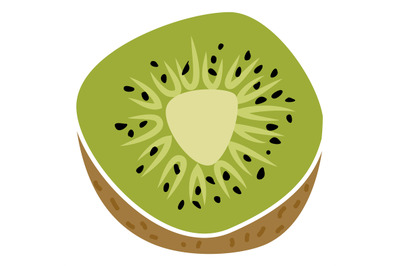 Kiwi icon. Cutted fresh fruit. Sweet green slice