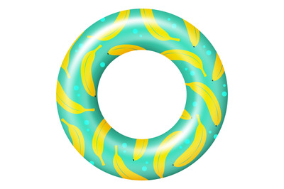 Bright swim donut. Cartoon inflatable swim ring