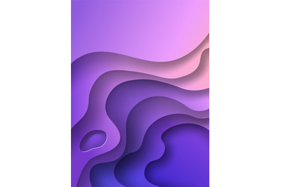 Curved flow shape background in paper cut style