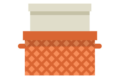 Paper box containers icon. Patterned home storage