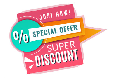 Super discount sticker. Advertising banner. Special offer label