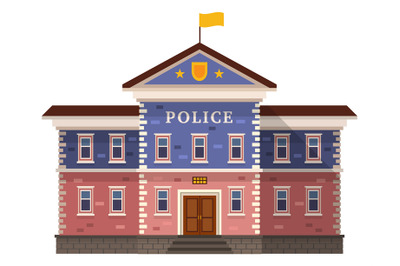 Police department icon. City public service building