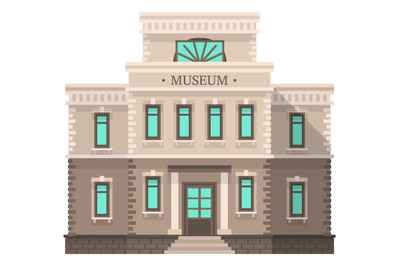 Museum facade. Historic building icon. City landmark