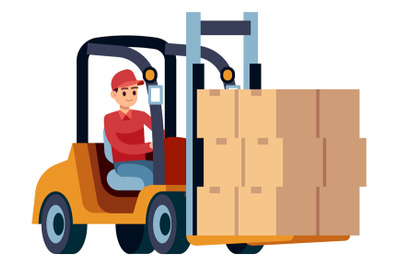 Warehouse forklift icon. Storage shipping logistic machine