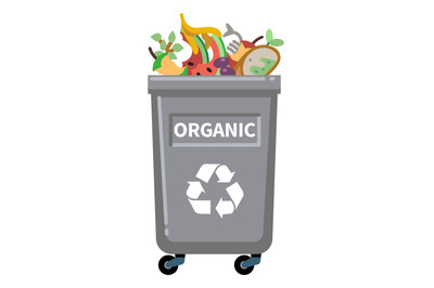 Organic waste garbage container. Compost recycling bin