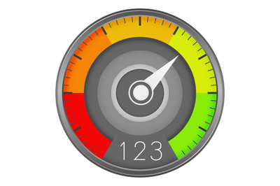 Round color meter. Speed measurement device icon