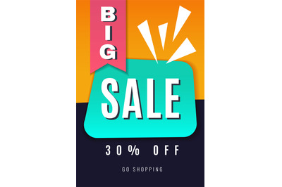 Big sale poster layout. Promotion retail poster