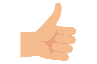 Thumb up flat icon. Like hand gesture