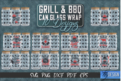 Glass Can Wrap SVG | Grill &amp; BBQ Wrap SVG | Glass Can Wrap SVG v.2