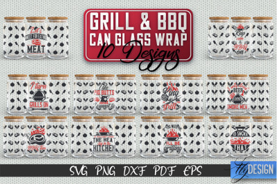 Glass Can Wrap SVG | Grill &amp; BBQ Wrap SVG | Glass Can Wrap SVG v.3