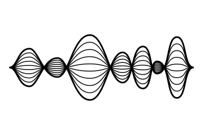 Audio frequency digital wave. Sound signal form