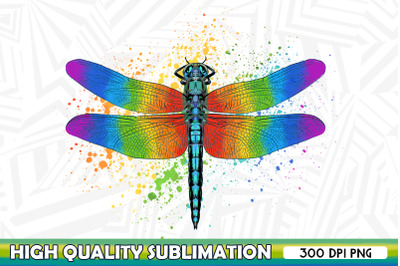 Rainbow Dragonfly Sublimation PNG