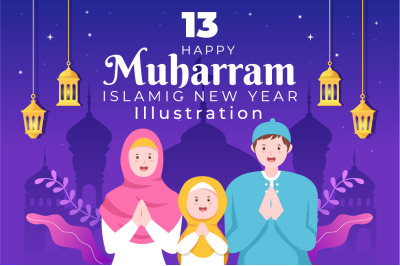 13 Islamic New Year Day or 1 Muharram Illustration