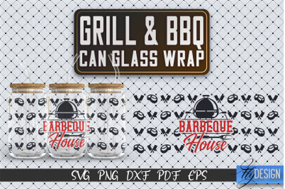 Glass Can Wrap SVG | Grill &amp; BBQ Wrap SVG | Glass Can Wrap SVG