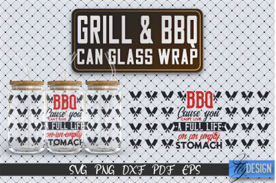 Glass Can Wrap SVG | Grill &amp; BBQ Wrap SVG | Glass Can Wrap SVG