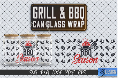 Glass Can Wrap SVG | Grill &amp; BBQ Wrap SVG | Glass Can Wrap SVG