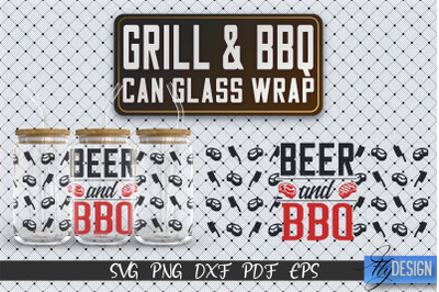 Glass Can Wrap SVG | Grill &amp; BBQ Wrap SVG | Glass Can Wrap SVG