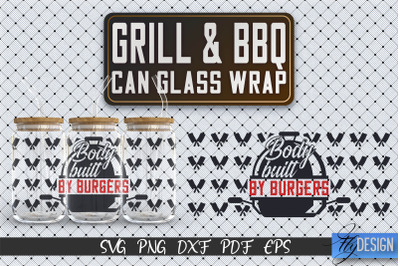 Glass Can Wrap SVG | Grill &amp; BBQ Wrap SVG | Glass Can Wrap SVG