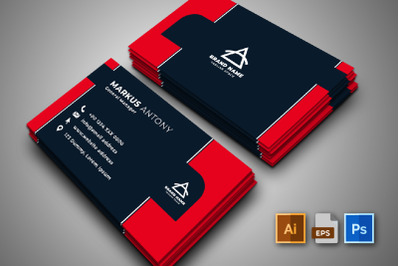 Creative Modern Red And Blue Business Card