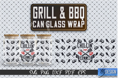 Glass Can Wrap SVG | Grill &amp; BBQ Wrap SVG | Glass Can Wrap SVG