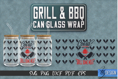 Glass Can Wrap SVG | Grill &amp; BBQ Wrap SVG | Glass Can Wrap SVG