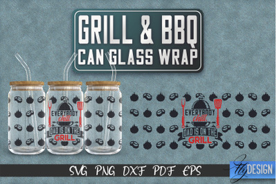 Glass Can Wrap SVG | Grill &amp; BBQ Wrap SVG | Glass Can Wrap SVG