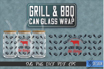 Glass Can Wrap SVG | Grill &amp; BBQ Wrap SVG | Glass Can Wrap SVG