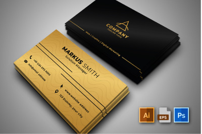 Luxury Gold Black Creative Business Card