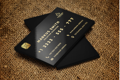 Credit Card Style Gold Black Business Card